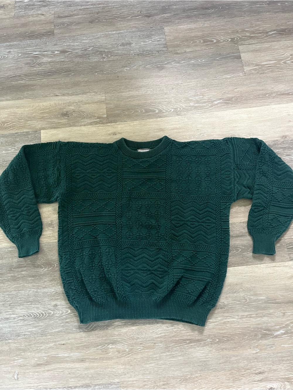 Windsor Dark Green Textured Crewneck Sweater